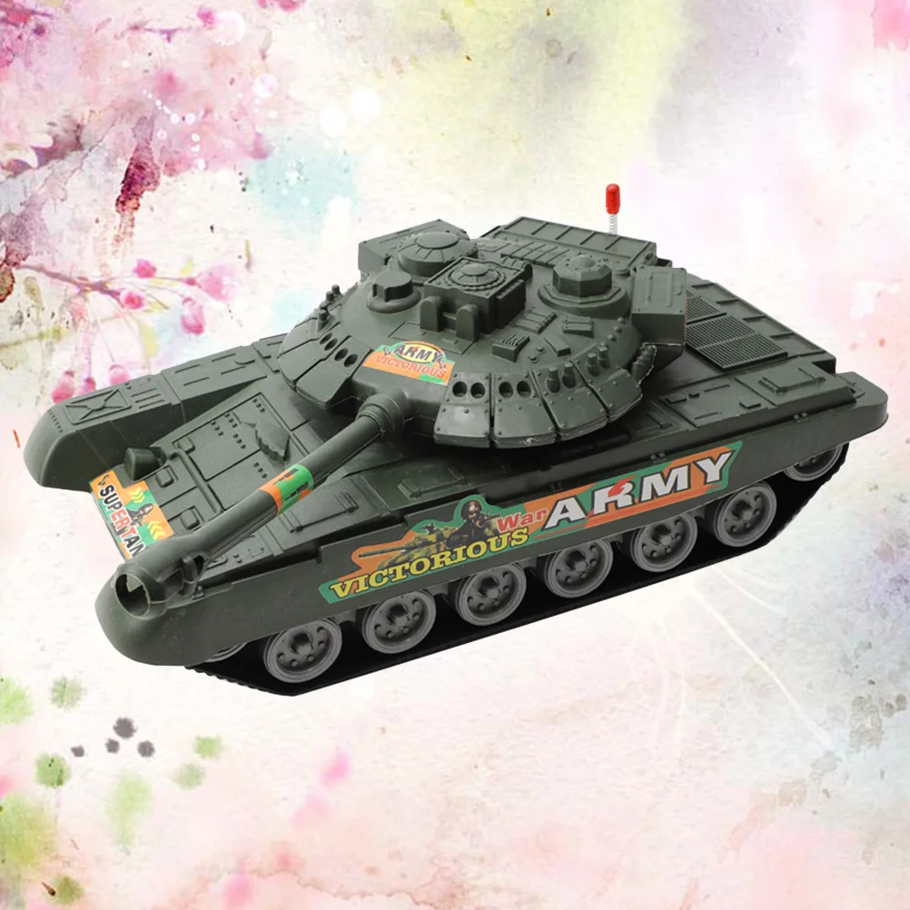 Unique Tank Shape Inertial Model Toy Vintage Desktop Decoration Truck Green Retro Lightweight