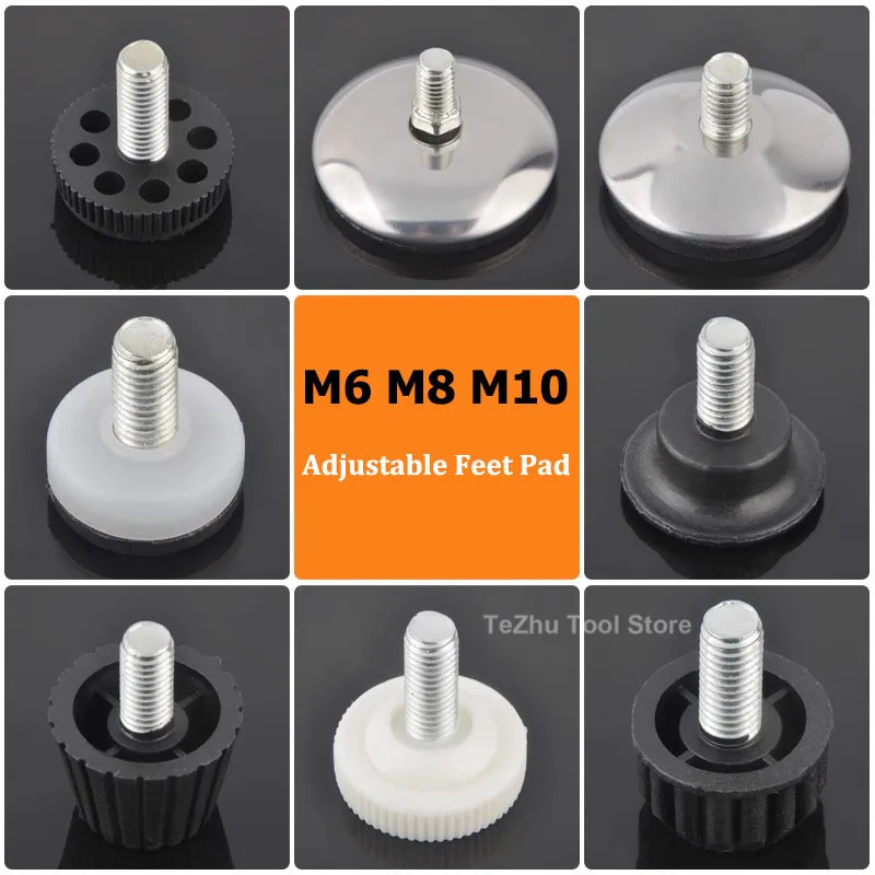 

M6 M8 M10 Регулируемая подставка для ног с винтом, стол, стул, черная выравнивающая подставка для ног, мебельная защита от ударов
