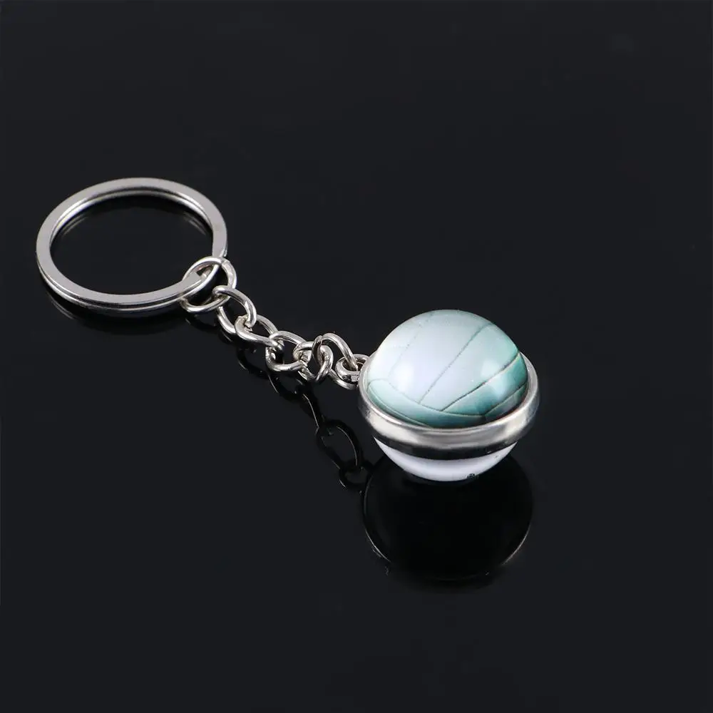 Jewelry Bag Pendant Football Key Holder Volleyball Soccer Ball Keyring Glass Ball Keychain Basketball Keychain Tennis Keychain