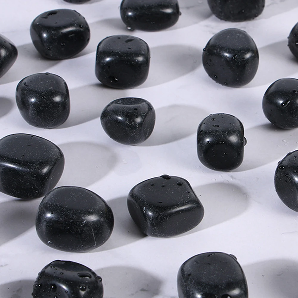 Polished Stone Natural Obsidian Tumbled Stone Reiki Healing Crystals Garden Aquarium Vase Plant Home Decoration Collection view 4