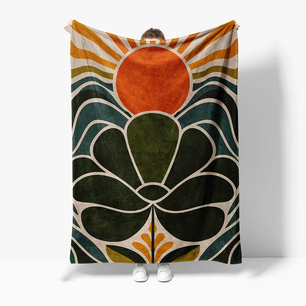 

Флисовое одеяло с абстрактным геометрическим узором, диван-кровать, декоративный теплый уютный подарок