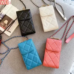 Luxury Hight Quality Chain Crossbody Leather Bag For Women Mini Main Shoulder Bag Female Handbags Universal Cellphone Pouch