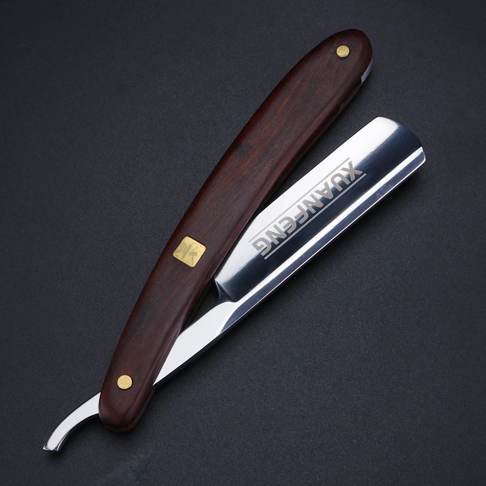 XUANFENG Redwood Handle 9CR18 Steel Razor Traditional Shaver Men's Manual Shaver