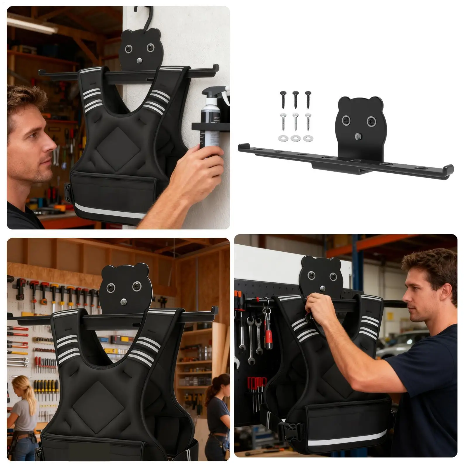 

Leaf Blower Storage Rack Heavy Duty Space-Saving Wall Mount Multifunctional Rack Backpack Blower Storage Holder For Chainsaw