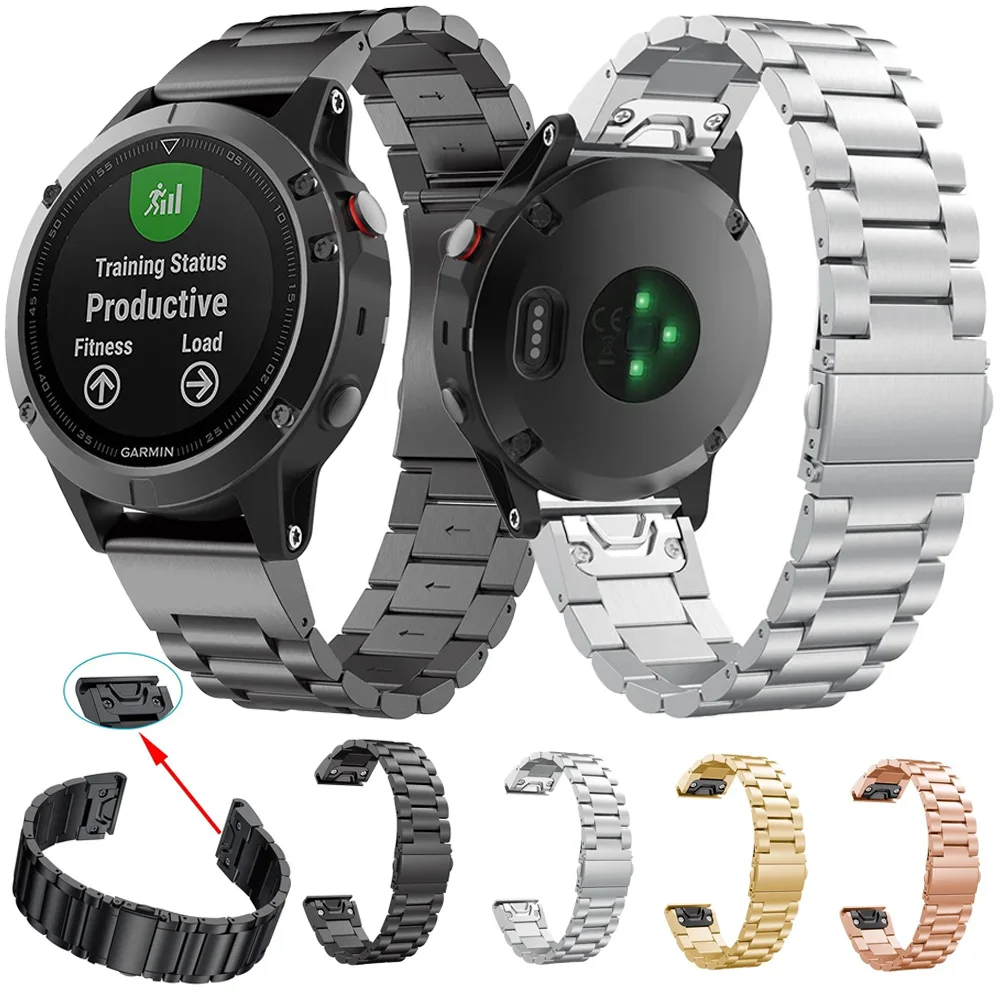 Schnellwechsel-Metallarmband für Garmin Fenix 8 51 47 43mm 7 7X 7S E 6 6X Pro 5 5 Plus Garmin Tactix 8 26 22 20mm Verstellbares Armband