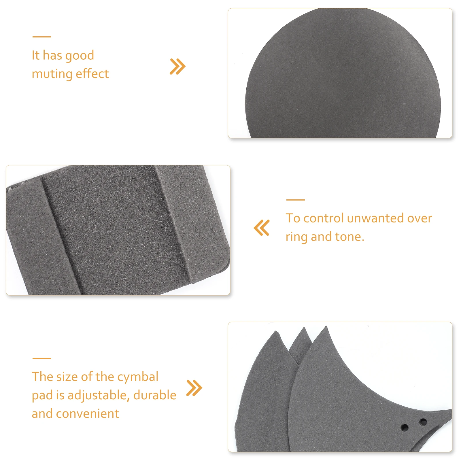 

14pcs Mute Pads Set Black Adjustable Sound Dampening Cushions For Heads Impact Mats Drumming Accessories Drum Dampening
