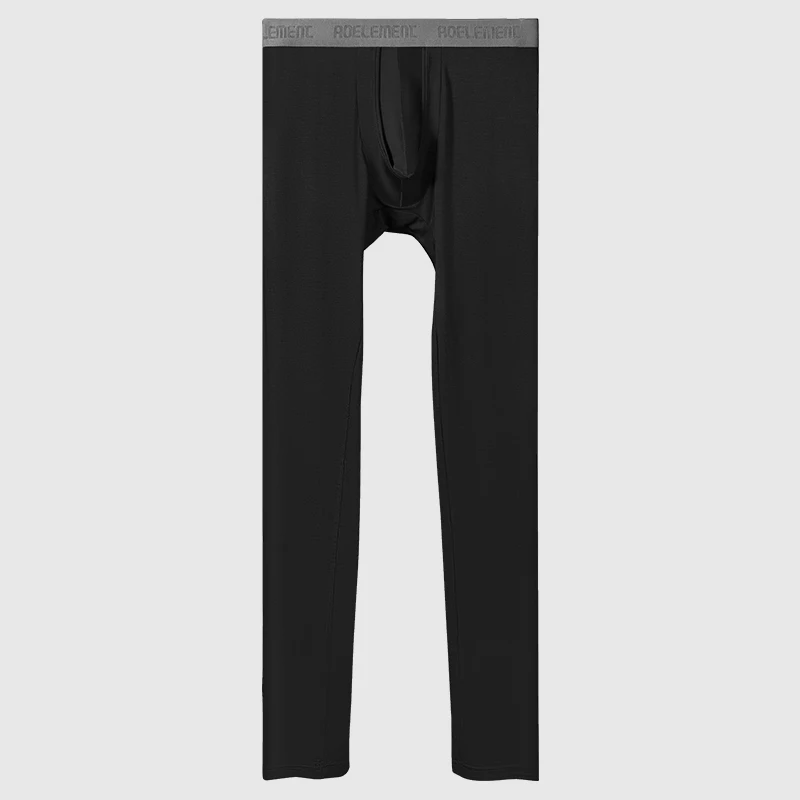 Men's Thermal Underwear with Separate Pouch, Thin Style, Tight-Fitting, Warm Base Layer Pants for Young Men
