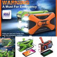 10000mAh Multifunctional Radio Solar Hand Crank Emergency Radio USB Charging FM AM NOAA Weather Radio with LED Light & Powerbank
