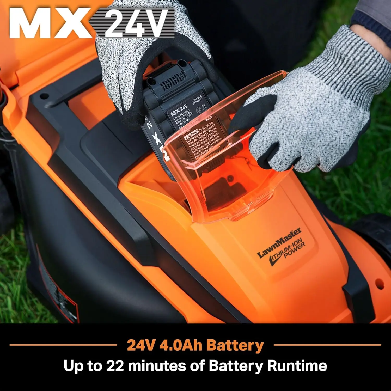 24V Max 13-inch Lawn Mower and Grass Trimmer 10-inch Combo with 2x4.0Ah Batteries and Charger