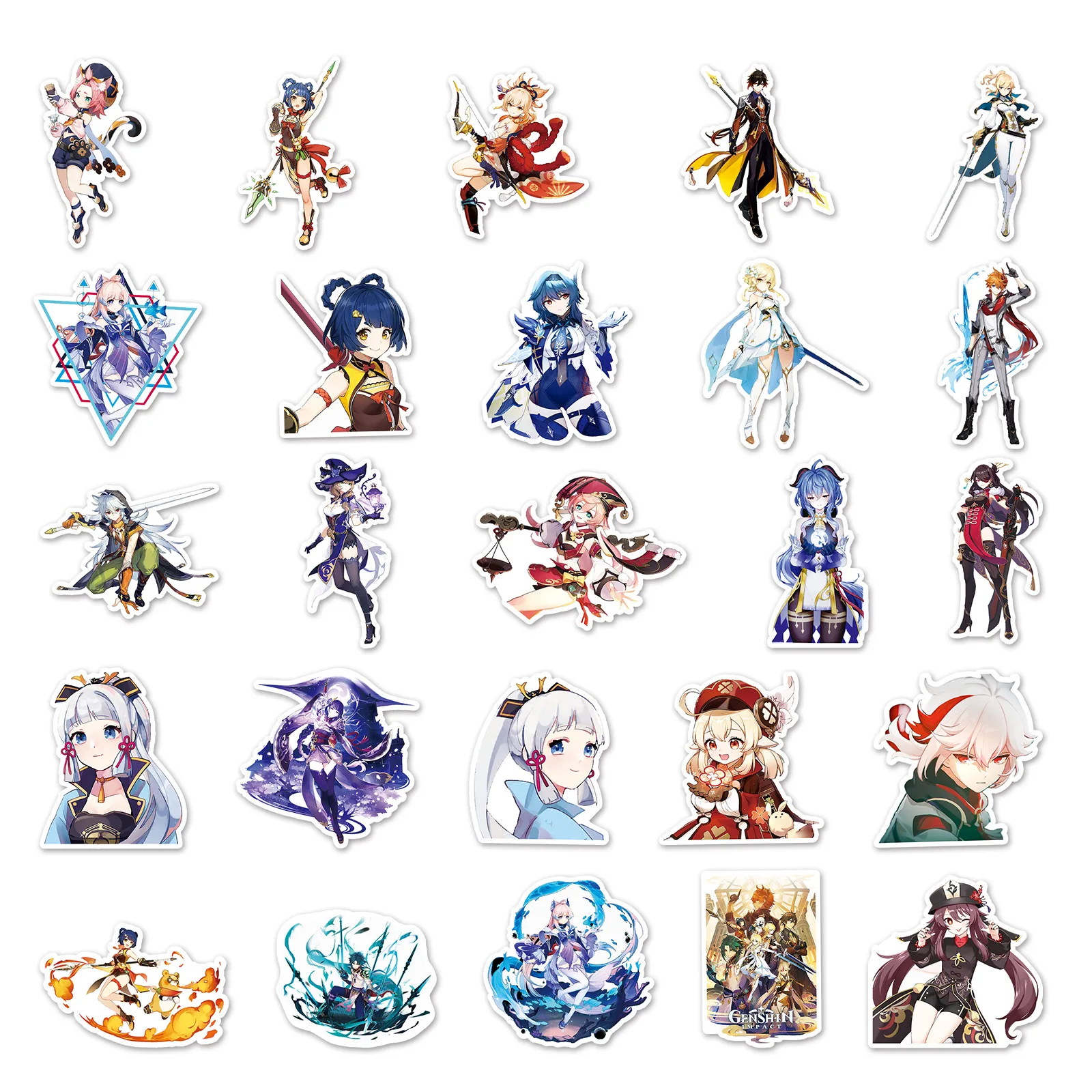 

50PCS Genshin Impact Stickers Decals Cartoon Decoration Suitcase Scrapbooking Laptop Phone Stationery Kid Toy Game Sticker