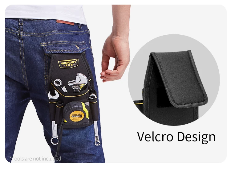 1-teiliges Werkzeuggürtel-Set, inklusive kleiner Werkzeugtasche, Elektriker- und Zimmermanns-Werkzeugtasche mit Gürtelclip, Werkzeuggürtel, Werkzeugtasche – Detail 6