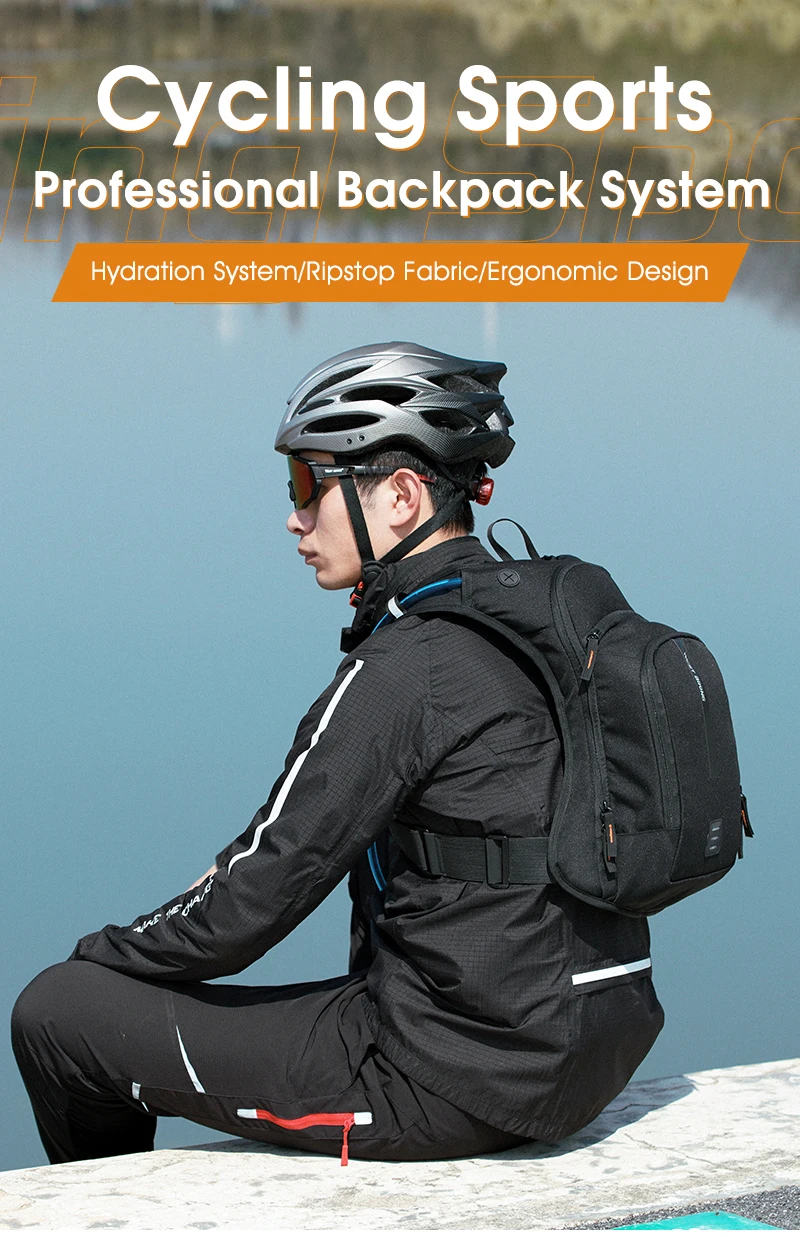 WEST BIKING 20L Fahrrad-Hydrationsrucksack Ergonomischer Kreuzgurt Kletter- und Wanderrucksack für Outdoor-Sport und Reisen mit Reflektoren – Detail 1
