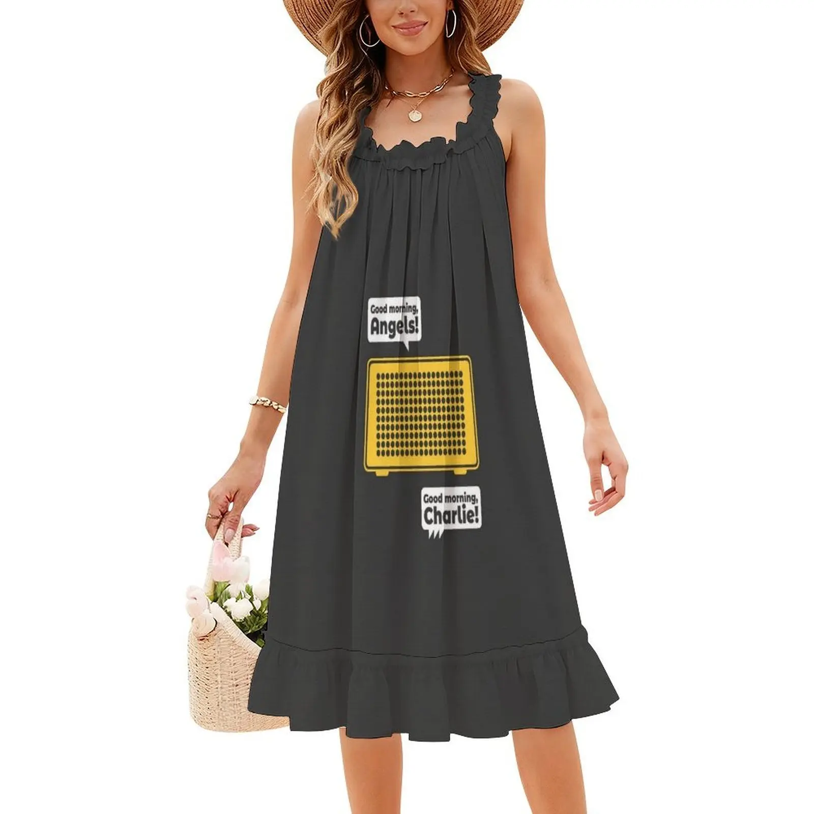 ملائكة الصباح الخير! صباح الخير تشارلي! فستان على الطراز الكوري للنساء فستان كاجوال أنيق للحفلات أو مكبر صوت للارتداء اليومي #4