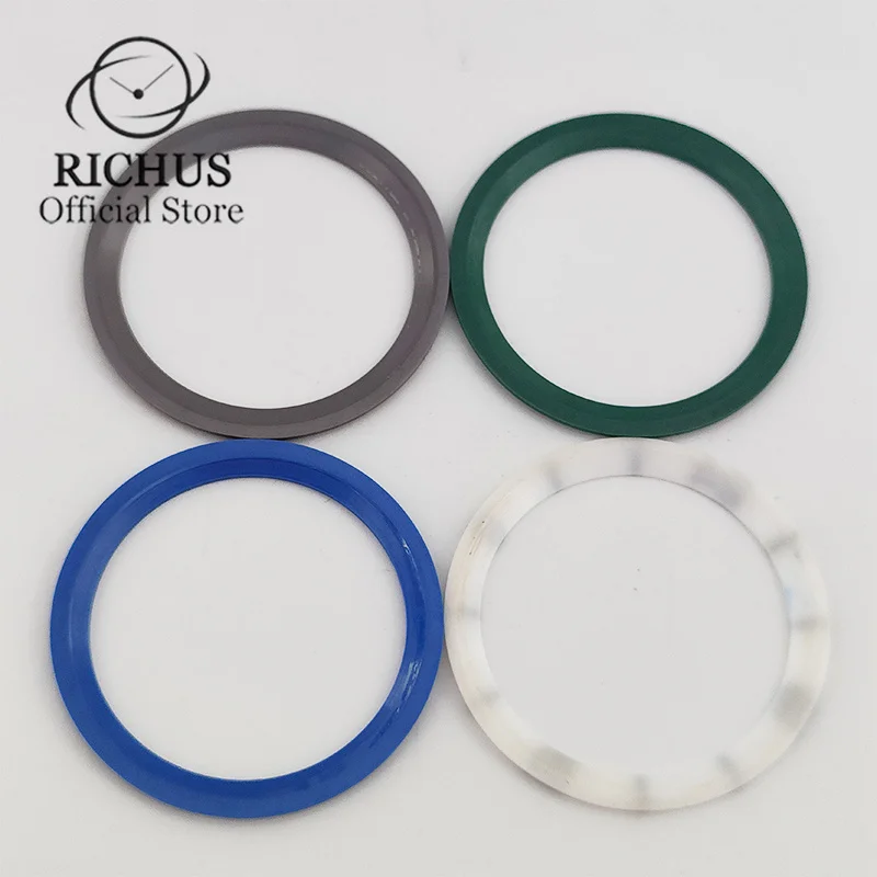 RICHUS 38mm High Quality Watch Bezel Black/Blue/Dark Blue/Green/Reddish Brown/White/Gray Ceramic Bezel Insert  Ring Parts