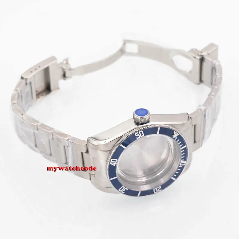 41mm Blue Bezel 316L Watches Case Fit ETA 2836 2824 Miyota 8215 821A Movement