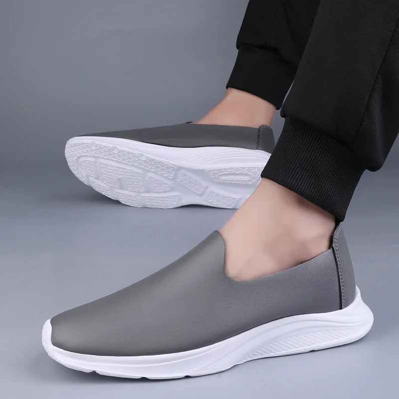 New Men Casual Business Leather Shoes Fashion Soft Bottom Low Top Male Shoes Wedding Office Business Shoes Slip-on Outdoor Flats