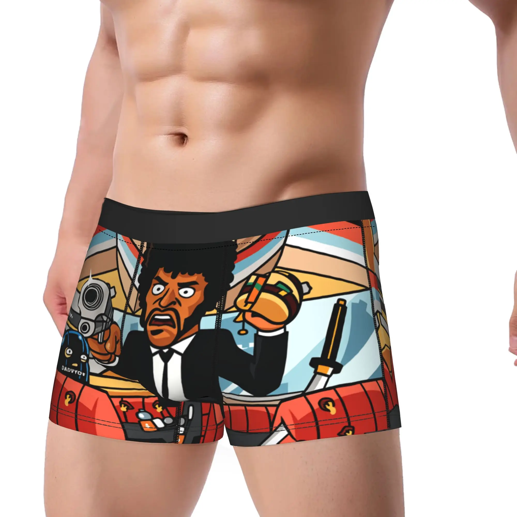 Jules BAD MFer Pulps Fictions Underwear  Men Underpants Print Classic Boxer Shorts Quality Shorts Briefs Plus Size