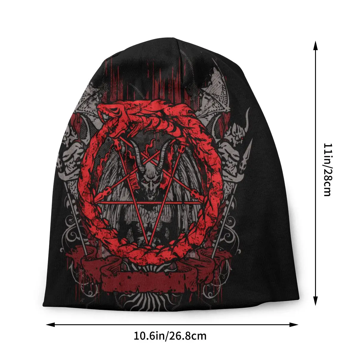 Bonnet Hats Men Women\'s Thin Skullies Beanies Hat DEMON PENTAGRAM Autumn Spring Warm Cap Street Caps