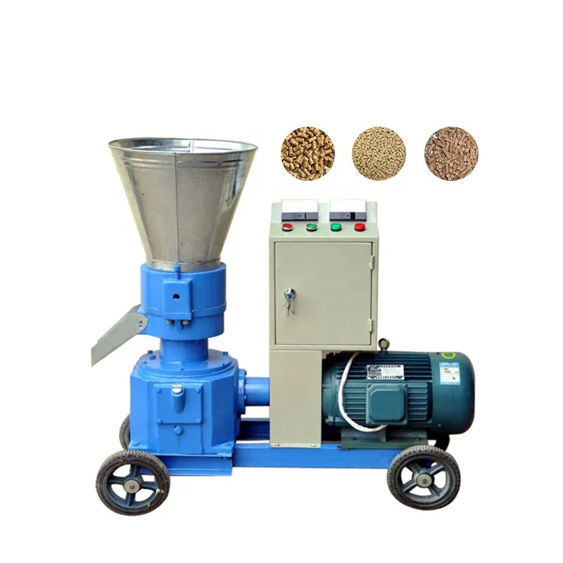 

Animal Feed Pelletizer 300-400kg/H Flat Die Mini Rabbit Chicken Feed Pellet Extruder