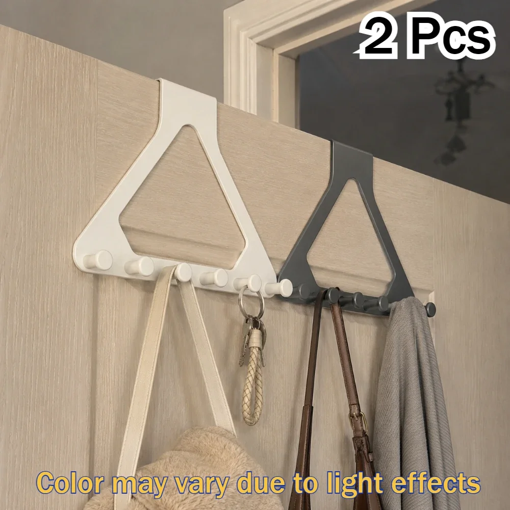2-Pack Large Upgraded Triangular Door Hooks,Over-The-Door Coat Rack, ABS Plastic Material,for Hanging Clothes,Bags,Keys,Hats,Etc