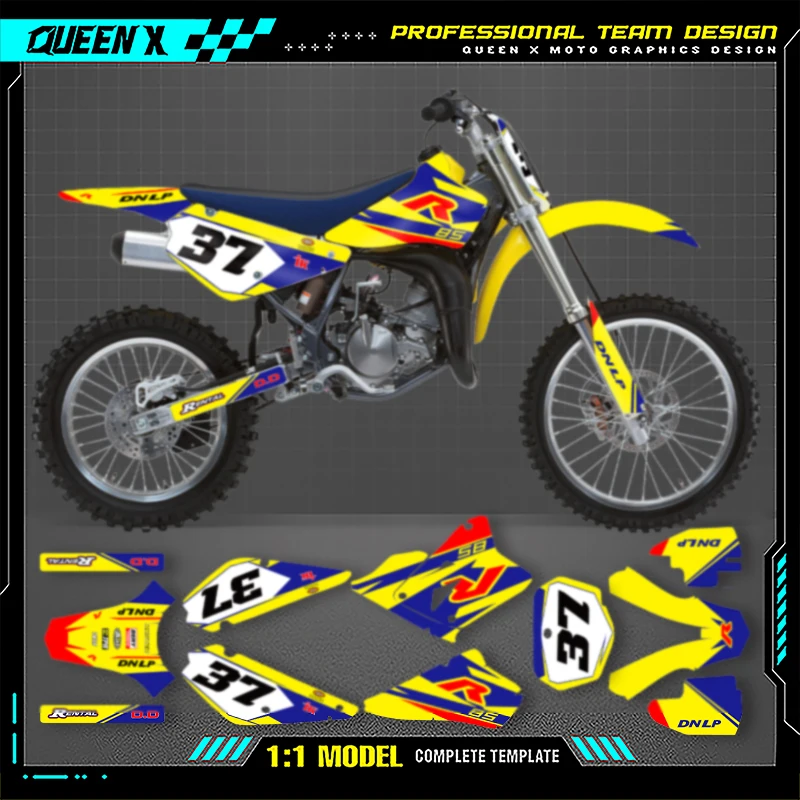 

Queen X MOTOR Dirt Bike Graphics Background Decals Stickers Kit For SUZUKI RM85 2018 -2001 2017RM85 2016 RM85 2015RM85 85cc 002