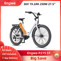 Engwe P275 ST Electric Bike 36V 19.2Ah 691Wh 27.5 Inch Tires Step Thru Urban City E-Bike Hydraulic Disc Brakes 9-Speed Bicycle
