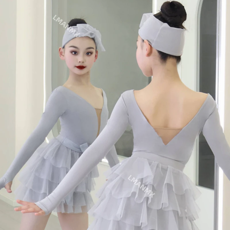 Nowa sukienka do tańca latynoamerykańskiego 2025, dziewczęca sukienka do ćwiczeń jesienno-zimowych, wysokiej jakości zestaw sukienek do występów, biała