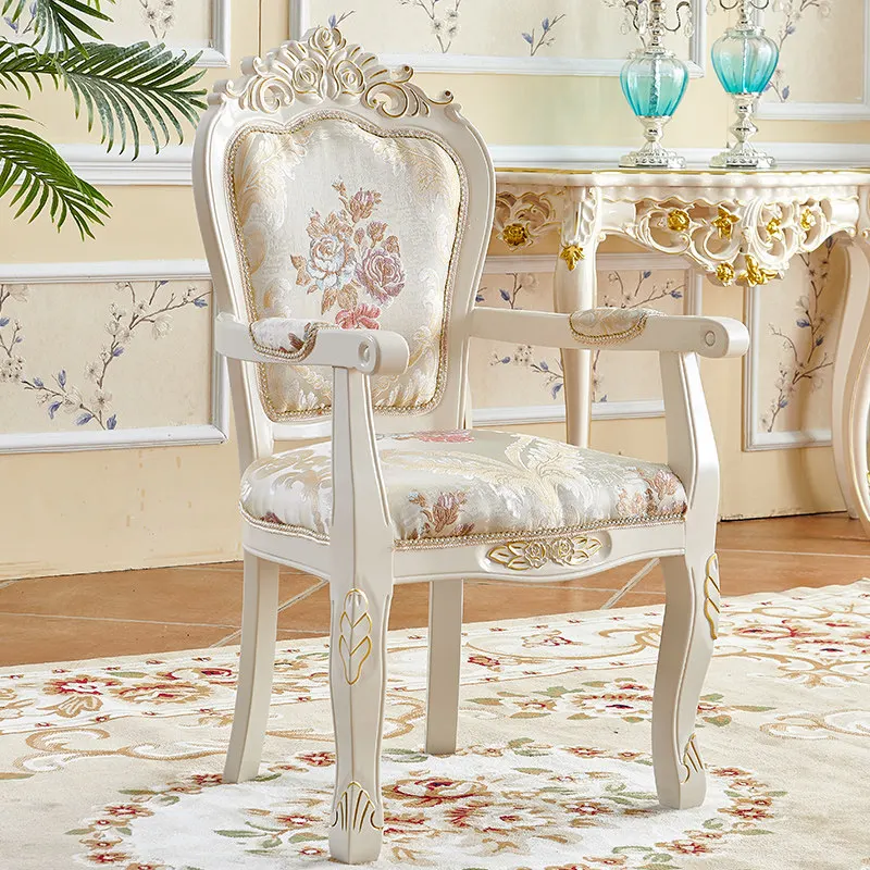 For Dining chair casual simple solid wood back chair desk manicure computer chair comfortable leather home armchair