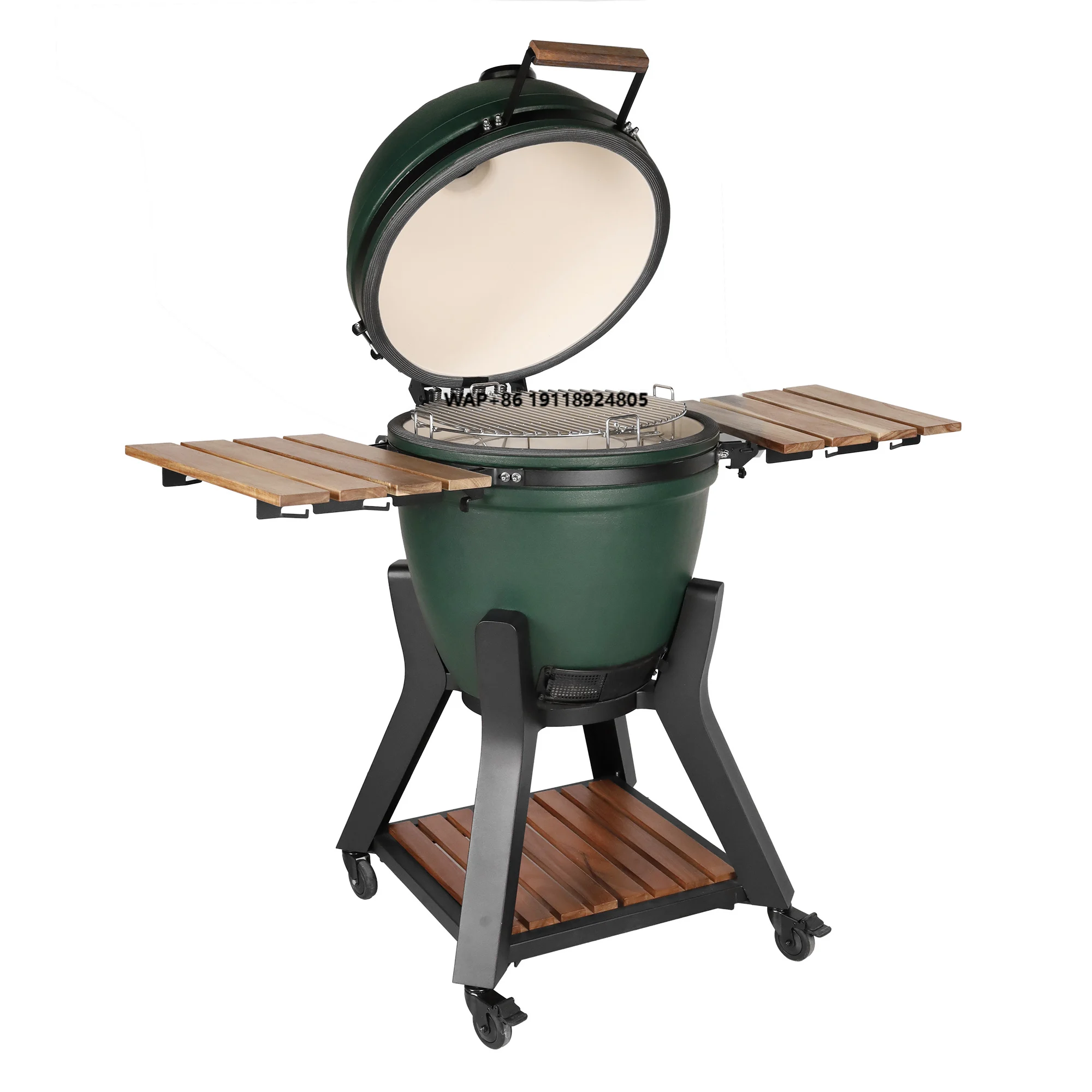 SEB 21 Inch Kamado Grill Ceramic Charcoal Smoker Compact Size, Full-Featured BBQ for Backyard, Patio & Balcony Outdoor Cooking