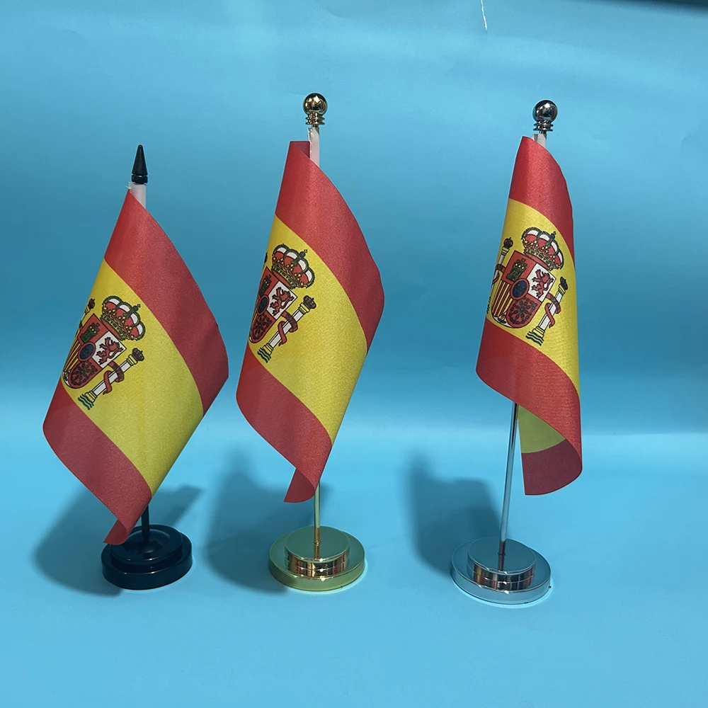 SKY FLAG Office Desk Flag of Spain Flag 14x21cm Polyester Spanish National Flag Country Banner Desk Ornaments Flags
