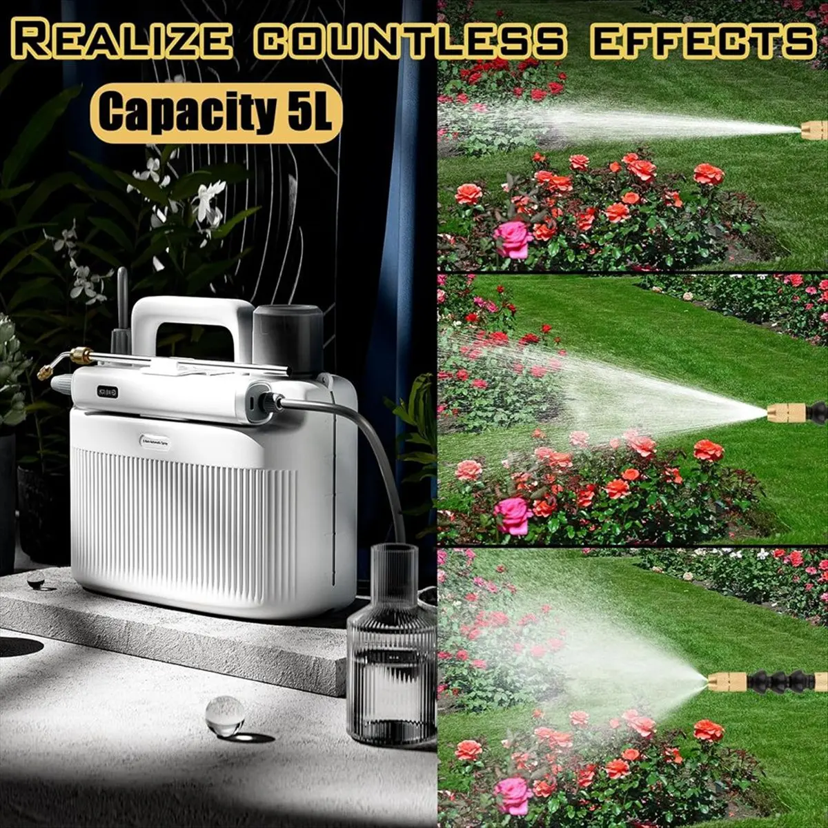 

Okay Electric Sprayer, 1.35 Gallon Electric Garden Sprayer with Handle, Battery Indicator, Adjustable Strap for Yard, Lawn