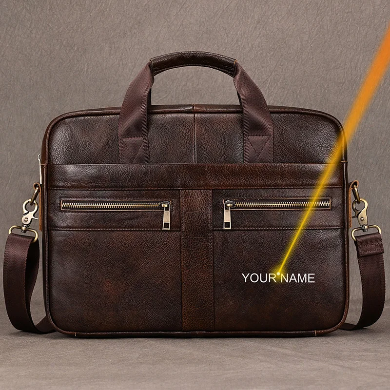 

Luufan Man's Business Briefcase Bag Genuine Leather High Quality Men office Bags For 14 inch Laptop A4 File Male Compute Handbag
