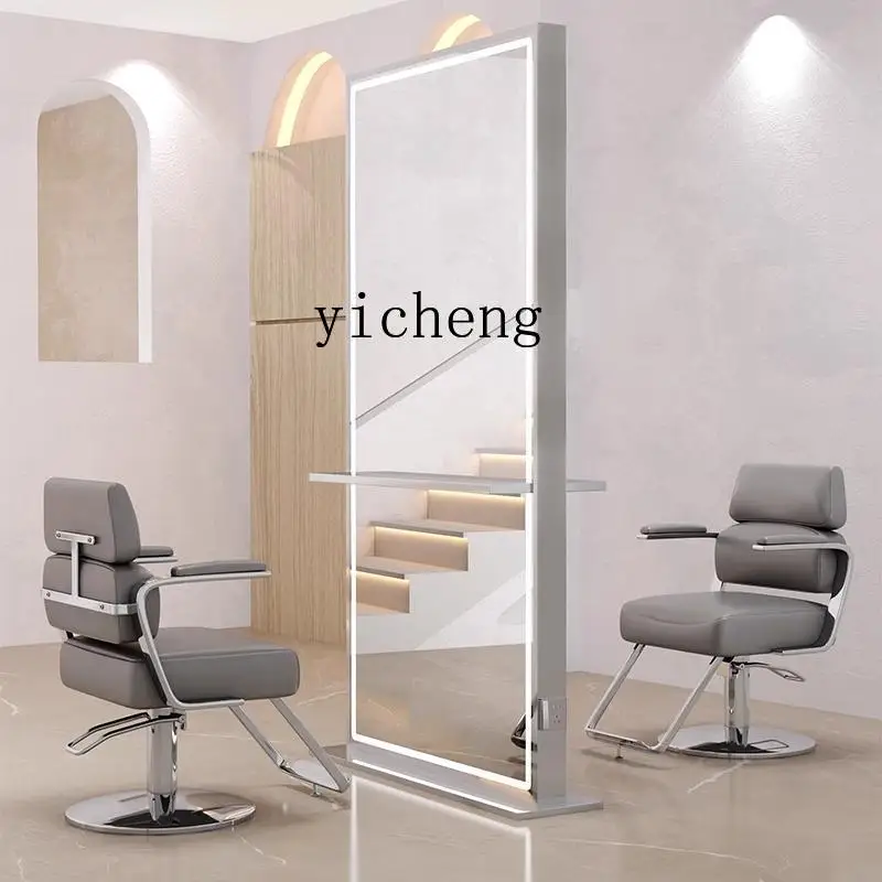 Hair Salon Mirror Stand Barber Shop Mirror Hair Salon Special Single and Double Sided Mirror with Tabletop