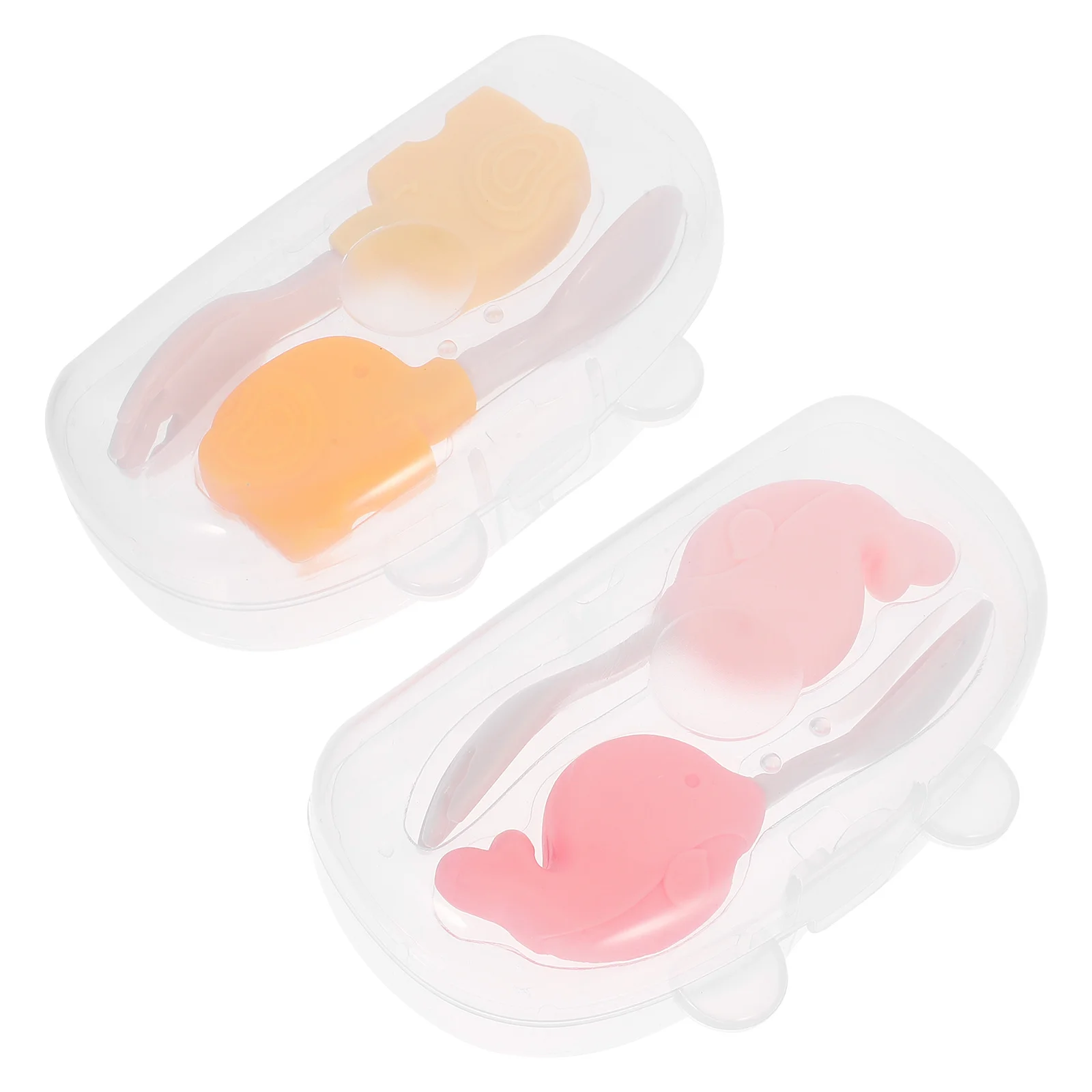 

2Sets Children's Weaning Spoon Baby Spoons and Forks Set Easy Grip Tableware for Toddlers Safe Feeding Utensils Self-Feeding