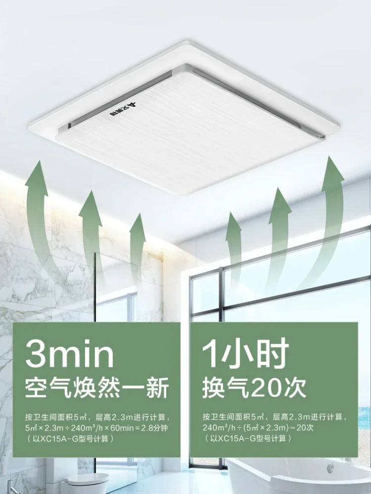 8/10/12 Inch Emmett Exhaust Fan Powerful Mute Bathroom Ceiling Ceiling Ventilation Fan Kitchen Fume Exhaust Fan Bathroom 220v