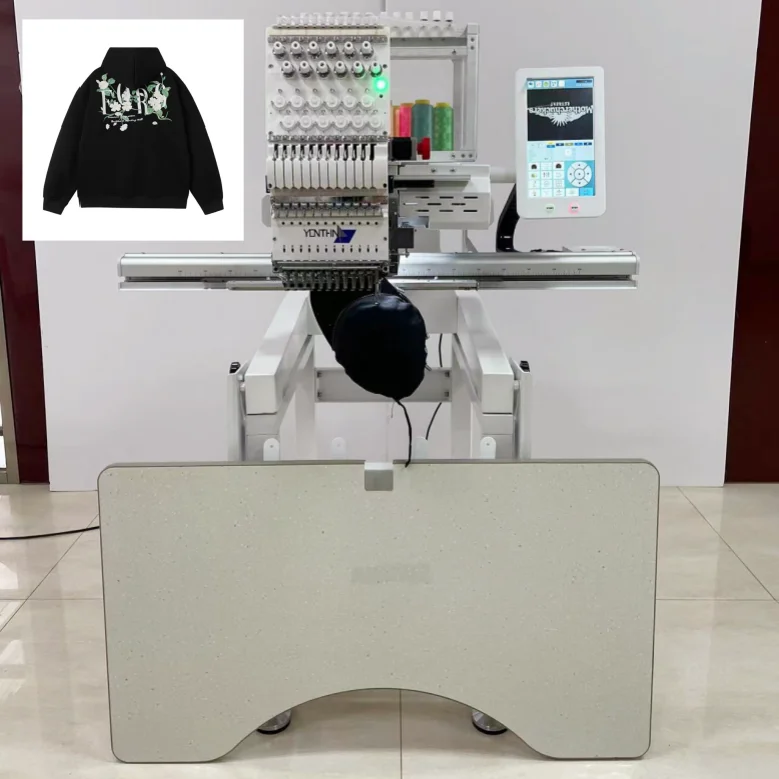 Yonthin High Quality Free Accessories One Head Flat Cap Embroidery Machine 500 X 800 Single Head Embroidery Machine for Hoodies
