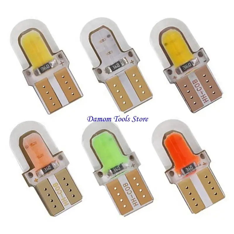 57BE 10Pcs LED 12V Car Side Light Lamp Bulb Silicone Bright License Lamp Bulbs