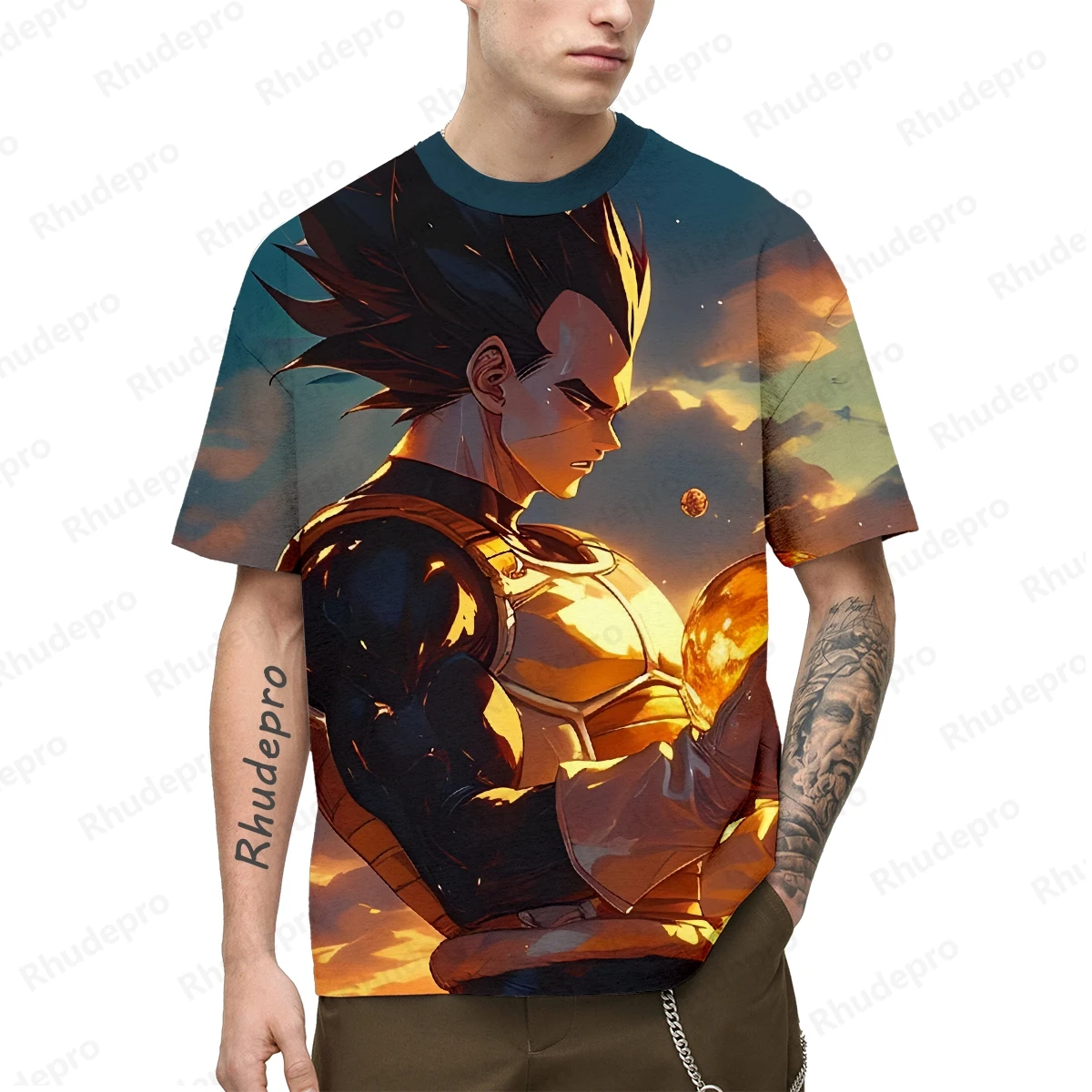 

2024 New Summer Hot Japan Anime Goku 3D Printed Men's T-shirt Children's Street Leisure Sports Top Unisex Short sleeve