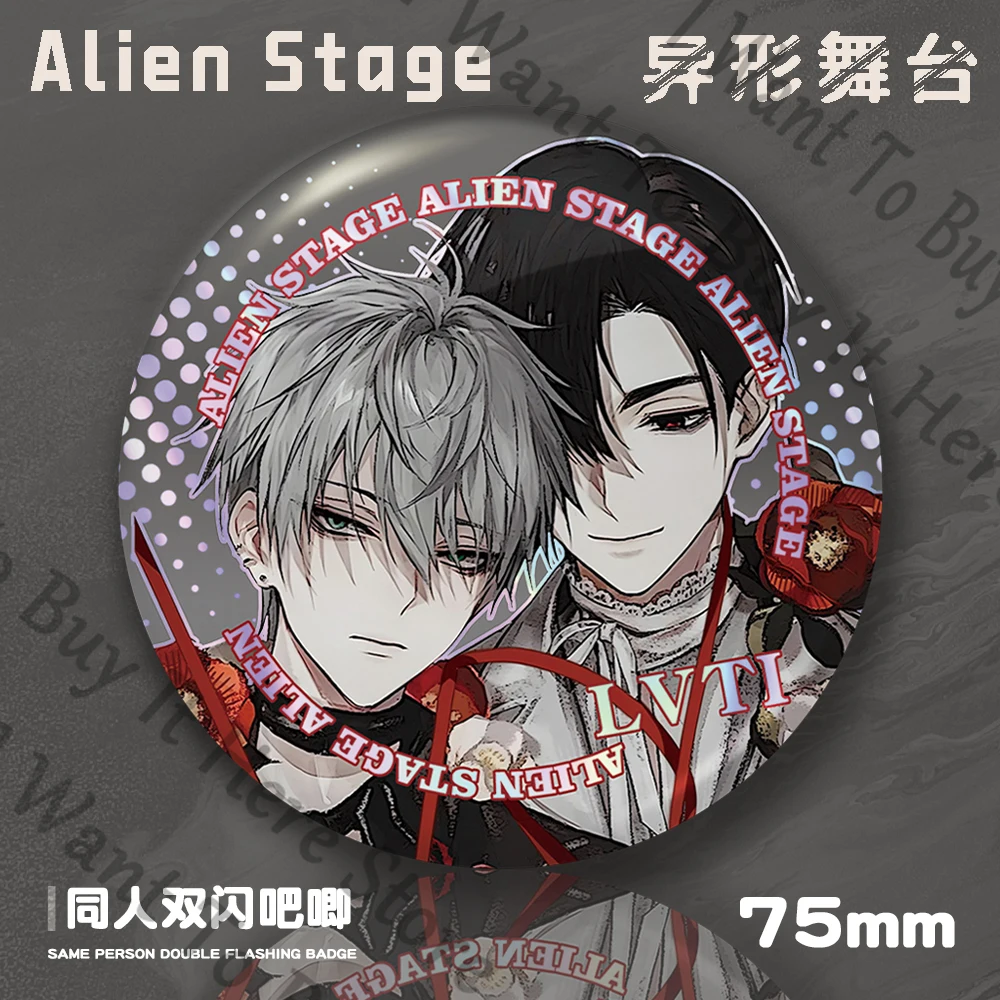 Anime Alien Stage Ivan Till Sua Luka Cosplay Mascot Emblem Cartoon Laser Badge Pendant Ornament Brooch Accessory Collection Gift