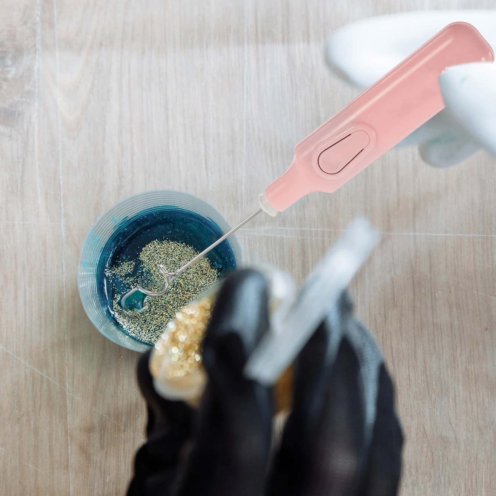 

1 set 1 Set Pigment Paints Stirrer Replaceable Mixing Heads Durable Handheld Mixer For Glue Powder Blending Tool Art