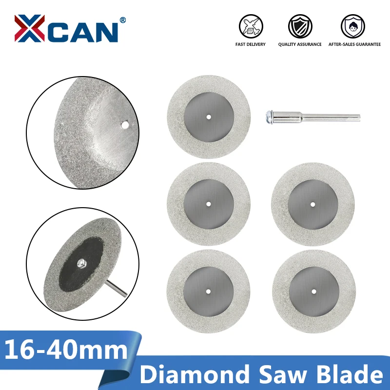 XCAN 16-40mm 5pcs Mini Cutting Disc for Rotory Accessories Diamond Grinding Wheel Crcular Saw Blade Abrasive Diamond Disc