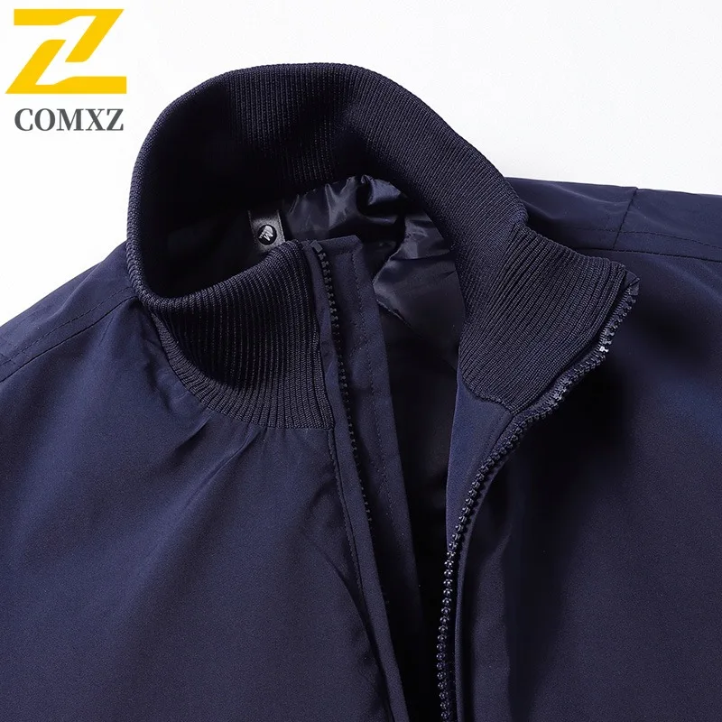Men Outdoor Sport Puffer Jacket Winter Quilted Cotton-Padded Coat Stand Collar Waterproof Windproof Thermal Outerwear Streetwear