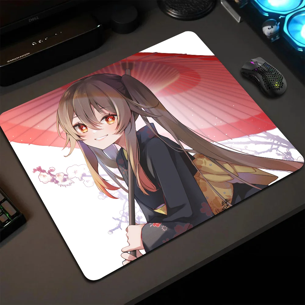 

Hu Tao Genshin Impact Mousepad Small LockEdge Mouse Pad For Gamers Computer Desk Pad Rectangular Anti-slip Rubber