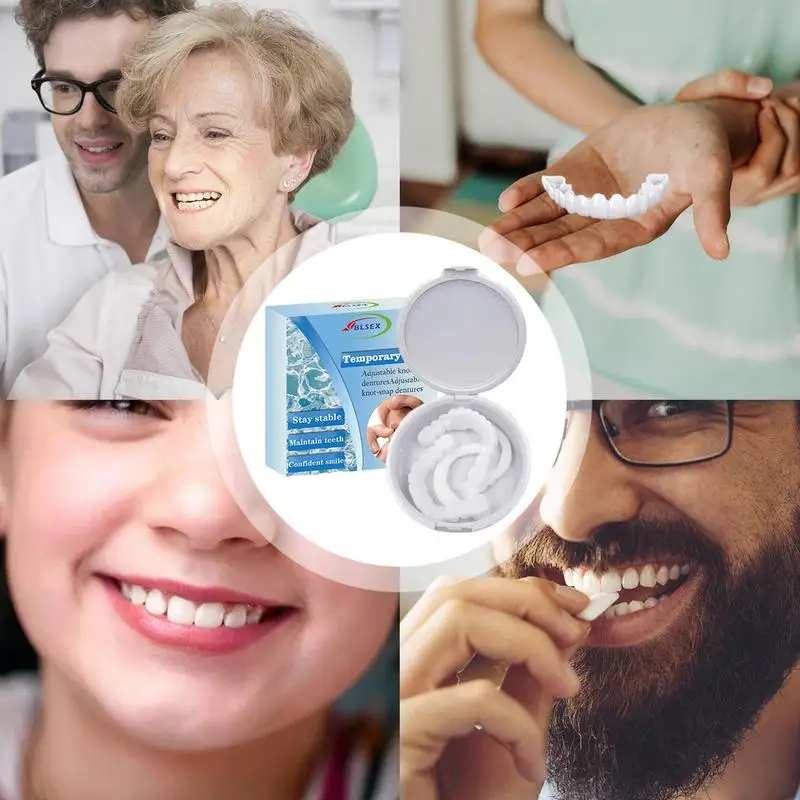 Juego de cubiertas de dientes, carillas dentales postizas, sonrisa de confianza instantánea