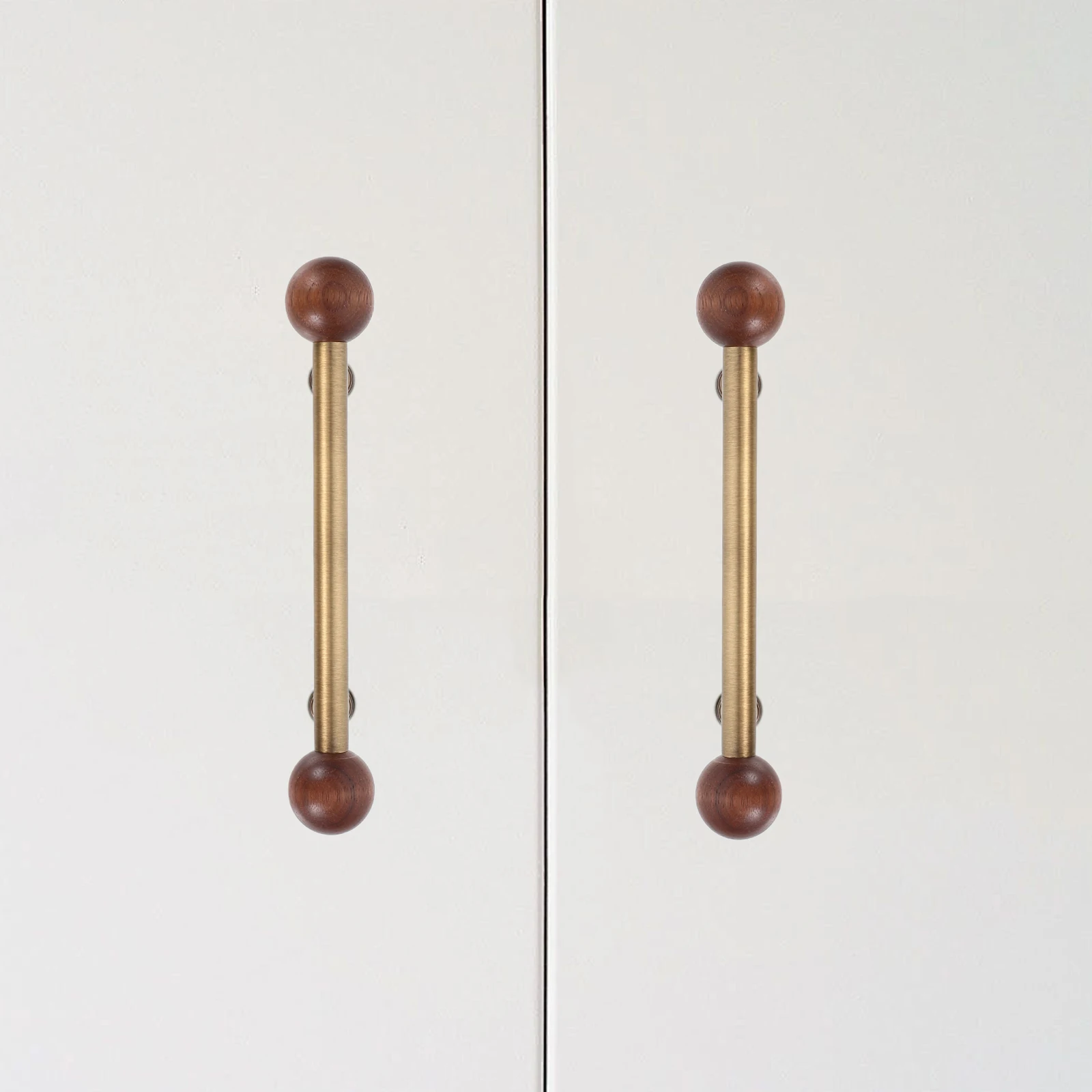 

1pc Vintage Pull Handle Copper Wood 128Mm Hole Spacing For Wardrobe Cabinet Drawer Kitchen Bathroom Furniture Repair Retro