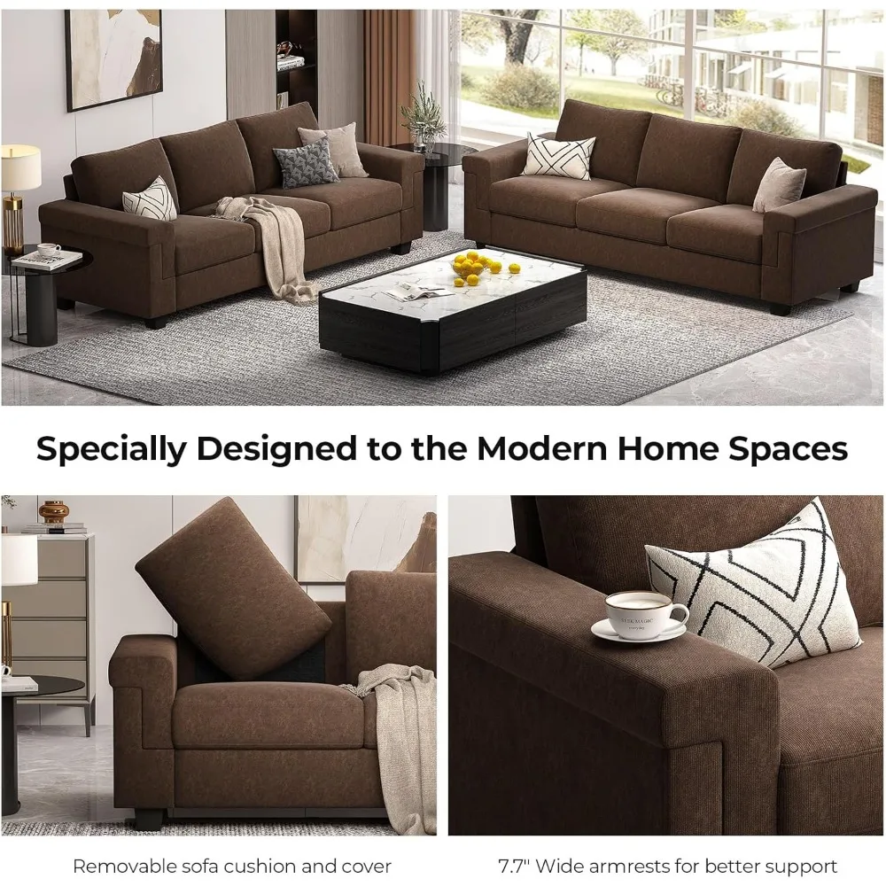 Office Sofas ，90 Inch Sofa Couch, 3 Seater Couches With Deep Seats, Modern 3-Seat Sofa For Living Room Apartment Lounge,