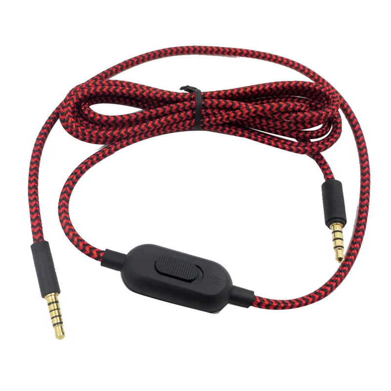 Braided Replacement Cable Extension Cord Wire for G433 G233 G Pro X Gaming Headset with Volume Control Clip