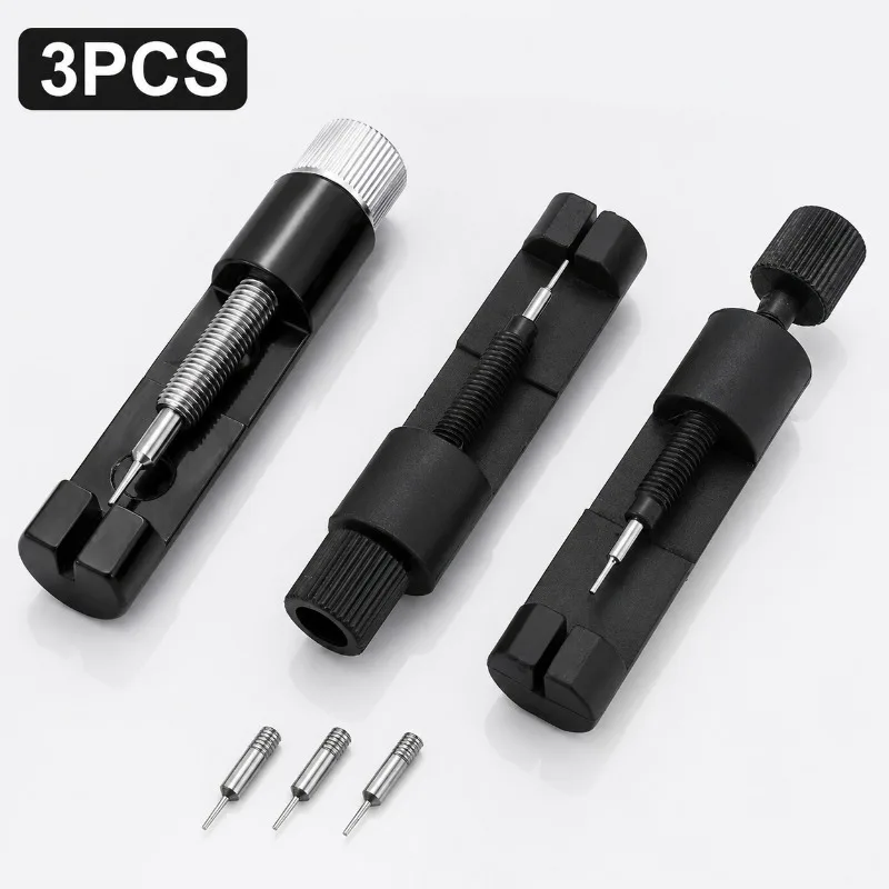 3Pcs Adjustable Watch Strap Link Remover Disassembly Tool Kit With Extra Replacement Pins Practical DIY Watch Repair Hand Tools