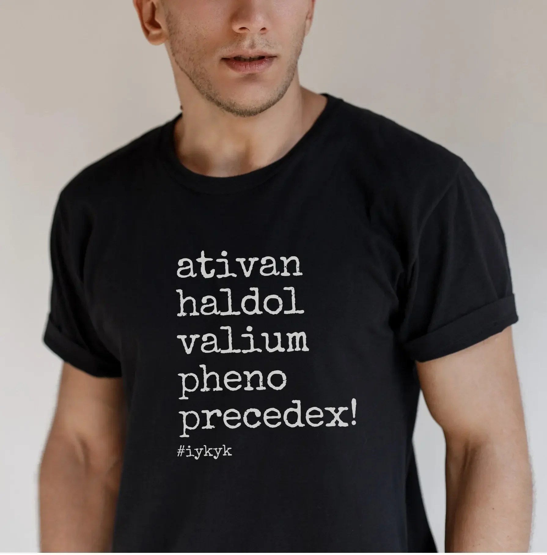 Camiseta Ativan para enfermera de la unidad de cuidados intensivos, para estudiantes de enfermería, farmacéuticos, divertida, con motivos médicos