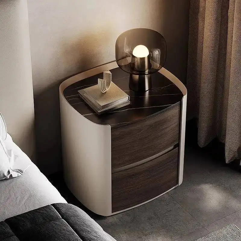 Night De Exquisite Table Italian Bedroom Nightstand Luxury Trendy Modern Mesas Storage Noches Dormitorio Simple Furniture Style